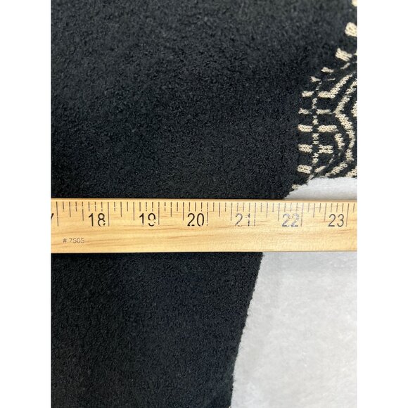 Chicos Cardigan Sweater Duster Womens Medium Black Beige Paisley Trim - Picture 6 of 7